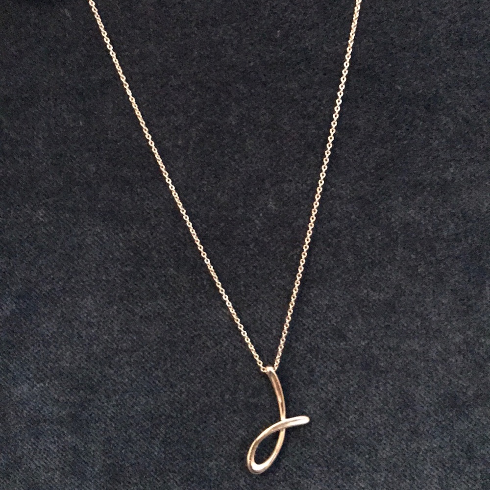 Tiffany &Co. “J” pendant silver necklace